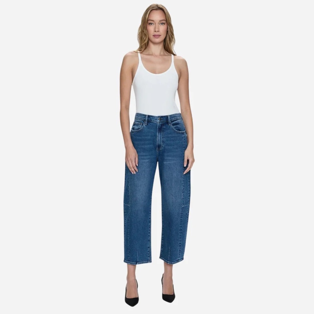 PISTOLA Denim Eli High Rise Barrel Jeans in color Augustus